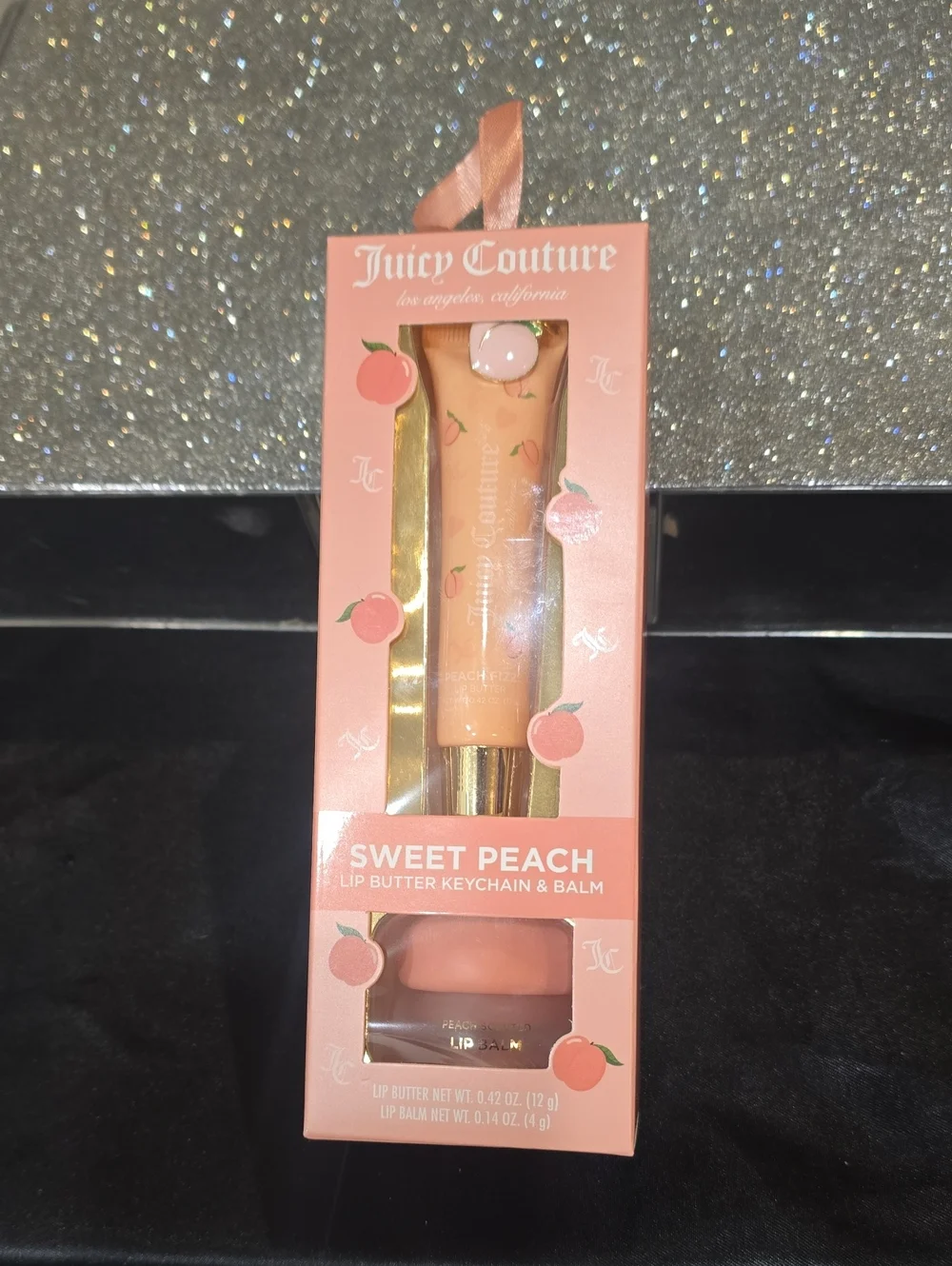 Juicy Couture Sweet Peach Lip Butter Keychain &  Balm Set